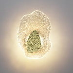 Бра с рельефным волнообразным стеклянным плафоном и вставкой из мрамора Liquid Stone варинант исполнения - 3 | Loft Concept в Перми