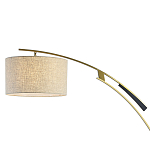 Торшер с изогнутой черной металлической ножкой и цилиндрическим абажуром из ткани Arched Metal Base  варинант исполнения - 2 | Loft Concept в Перми