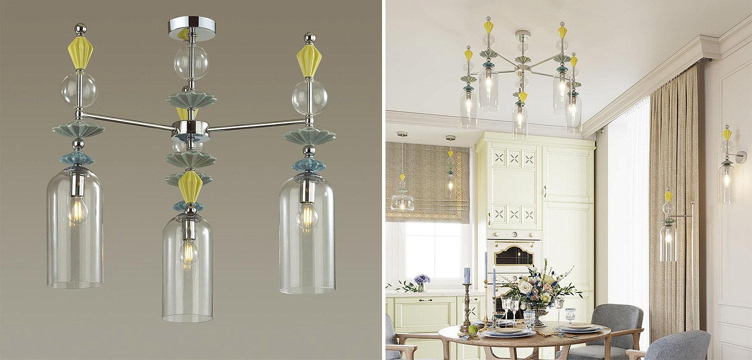 Люстра Iris Glass Chandelier candy 3 chrome Люстра Iris Glass Chandelier candy 3 chrome - Loft-Concept в Перми