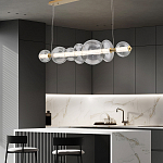 Подвесной светильник линейный с прозрачными стеклянными шарами разного диаметра Eurofase варинант исполнения - 16 | Loft Concept в Перми