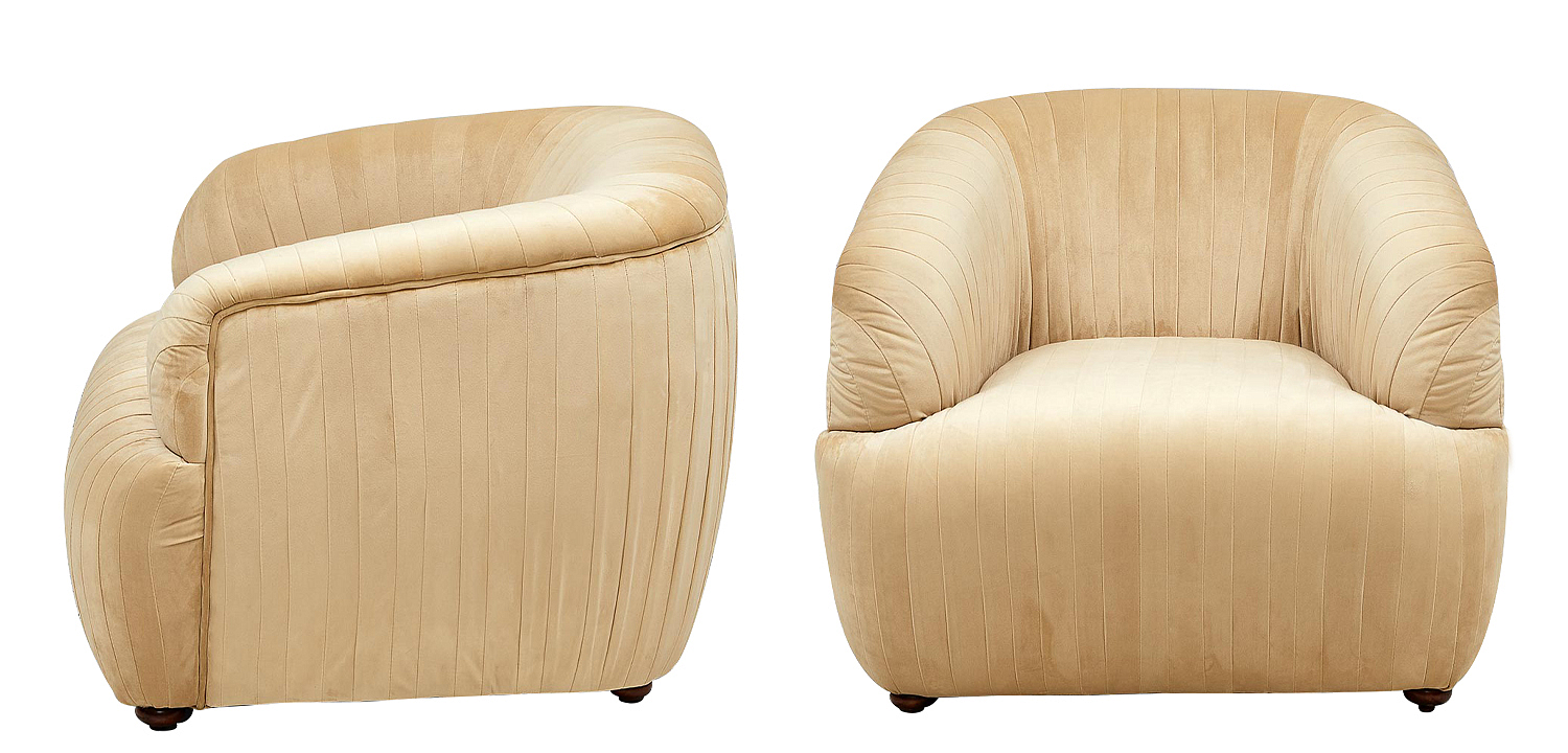 Кресло песочного цвета велюр Lorelai Sand Armchair Кресло песочного цвета велюр Lorelai Sand Armchair - Loft-Concept в Перми