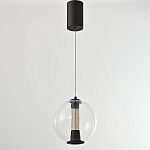 Подвесной светильник с плафоном в форме шара Inner Gleam Orb black  варинант исполнения - 6 | Loft Concept в Перми