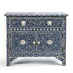 Комод инкрустация костью ORIENTAL Indian синий орнамент варинант исполнения - 1 | Loft Concept в Перми