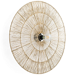 Круглый настенный светильник с декором из пеньковой веревки Alano Wall Lamp варинант исполнения - 1 | Loft Concept в Перми