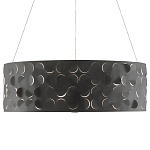 Люстра в форме цилиндра с чёрным фактурным абажуром Round Necklines варинант исполнения - 3 | Loft Concept в Перми