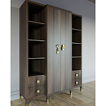 Большой шкаф с витриной Elsa Dreams Walnut варинант исполнения - 2 | Loft Concept в Перми