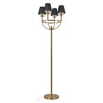 Торшер с металлическим основанием бронзового цвета с черными конусовидными абажурами Dignity варинант исполнения - 1 | Loft Concept в Перми