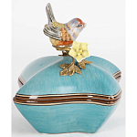 Фарфоровая шкатулка с птицей Eden Garden Blue варинант исполнения - 3 | Loft Concept в Перми
