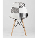 Пластиковый стул на ножках из массива бука Eames Черно-Белый Пэчворк варинант исполнения - 4 | Loft Concept в Перми