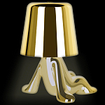 Настольная лампа фигурная золотого цвета с гладким абажуром Высота 17 см Sophia варинант исполнения - 7 | Loft Concept в Перми