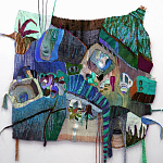 Панно гобелен яркие Пространство-Время TimeSpace Blue варинант исполнения - 1 | Loft Concept в Перми