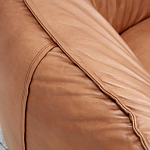 Трехместный диван с кожаной обивкой коричневый Coste Leather Sofa варинант исполнения - 6 | Loft Concept в Перми