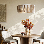 Люстра в форме цилиндра с вставками из деревянных бусин Wooden Beads варинант исполнения - 5 | Loft Concept в Перми