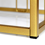 Пуф квадратный голубой велюр на золотом металлическом основании Celeste Blue варинант исполнения - 3 | Loft Concept в Перми