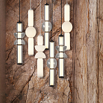 Подвесной светильник из дымчатого стекла цилиндрической формы с чёрным металлическим основанием Hiding secrets варинант исполнения - 8 | Loft Concept в Перми