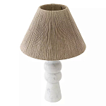 Настольная лампа с плетеным абажуром и белым мраморным основанием Simplicity and Nobility варинант исполнения - 1 | Loft Concept в Перми