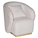 Кресло велюровое оттенка слоновой кости с простроченной спинкой Perfect Comfort варинант исполнения - 1 | Loft Concept в Перми