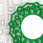 Зеркало круглое в ажурной зеленой раме Green Floral Pattern варинант исполнения - 1 | Loft Concept в Перми