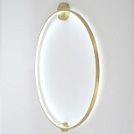 Бра светодиодное круглой формы с рамкой цвета латунь Ring Horizontal варинант исполнения - 2 | Loft Concept в Перми