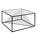 Журнальный стол черный с столешницей из прозрачного закаленного стекла Dynamics варинант исполнения - 1 | Loft Concept в Перми