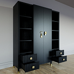 Большой шкаф с витриной Elsa Dreams Black варинант исполнения - 2 | Loft Concept в Перми