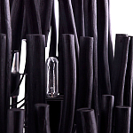 Люстра черная с несколькими ярусами деревянных палочек Bright Wooden Chandelier варинант исполнения - 10 | Loft Concept в Перми