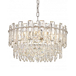 Круглая люстра с хрустальными подвесками на серебряном каркасе Gorgeous Crystal Light варинант исполнения - 9 | Loft Concept в Перми