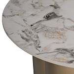 Стол журнальный круглый керамогранит белый Keramos варинант исполнения - 3 | Loft Concept в Перми