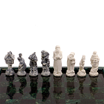 Шахматы Русские сказки с доской из натурального камня Змеевик Decorative Thematic Chess варинант исполнения - 4 | Loft Concept в Перми