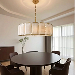 Люстра круглая Д110 см с абажуром из прямоугольных панелей Calling to Shine варинант исполнения - 3 | Loft Concept в Перми