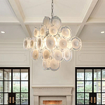 Люстра  с каскадом из круглых декоративных элементов  White Clear Glass Chandelier варинант исполнения - 4 | Loft Concept в Перми