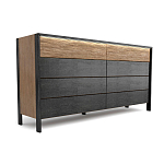 Комод 8 ящиков с подсветкой на рельефном фасаде Warm Industrial варинант исполнения - 7 | Loft Concept в Перми