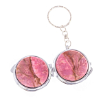 Зеркало брелок складное двухстороннее из натурального камня Родонит Stone Mirrors варинант исполнения - 6 | Loft Concept в Перми