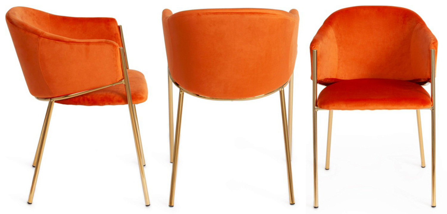 Стул Faisal Orange Velvet Chair Стул Faisal Orange Velvet Chair - Loft-Concept в Перми