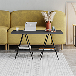 Стол журнальный с прямоугольной столешницей и полкой цвета антрацит ESSEL ANTHRACITE варинант исполнения - 1 | Loft Concept в Перми