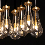 Люстра с 9-ю прозрачными стеклянными плафонами в форме капли Lucid Rain  варинант исполнения - 5 | Loft Concept в Перми