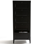 Комод узкий с 5-ю ящиками черный Silva Black Chest of Drawers варинант исполнения - 5 | Loft Concept в Перми