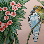 Обои ручная роспись Amazonia Florence Pink dyed silk варинант исполнения - 6 | Loft Concept в Перми