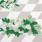 Обои ручная роспись Tiled Meadow Original colourway on Lilac Hint slub silk варинант исполнения - 1 | Loft Concept в Перми