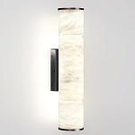 Бра с цилиндрическим плафоном из белого алебастра на прямоугольном основании Темная Латунь Cryptocrystalline Stone варинант исполнения - 1 | Loft Concept в Перми