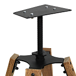 Барный стул со спинкой и металлической подставкой на 4-х деревянных ножках Бежевый Велюр Vendramin Chair варинант исполнения - 7 | Loft Concept в Перми