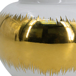 Ваза белая с крышкой и золотистыми фрагментами 24 см Chinoiserie Ceramics варинант исполнения - 3 | Loft Concept в Перми