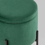 Зеленый пуф на черных ножках SANJAY варинант исполнения - 4 | Loft Concept в Перми