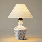 Настольная лампа с керамическим фактурным основанием и тканевым абажуром Eastern Tale варинант исполнения - 2 | Loft Concept в Перми