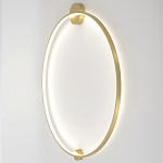 Бра светодиодное круглой формы с рамкой цвета латунь Ring Horizontal варинант исполнения - 3 | Loft Concept в Перми