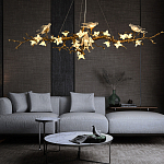 Люстра в виде золотой ветки с цветами и птичками Marvelous Garden варинант исполнения - 3 | Loft Concept в Перми