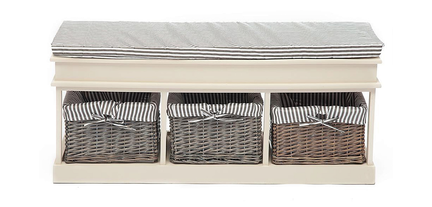 Тумба для обуви Provence Butter White 3 Boxes Тумба для обуви Provence Butter White 3 Boxes - Loft-Concept в Перми