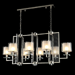 Люстра прямоугольной формы с 8-ю цилиндрическими плафонами из стекла Laurent варинант исполнения - 7 | Loft Concept в Перми