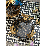 Блюдо черного цвета из фрафора на бронзовых ножках в виде стрекоз Eden Garden варинант исполнения - 4 | Loft Concept в Перми