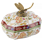 Фарфоровая шкатулка с бронзовой стрекозой Eden Garden варинант исполнения - 1 | Loft Concept в Перми